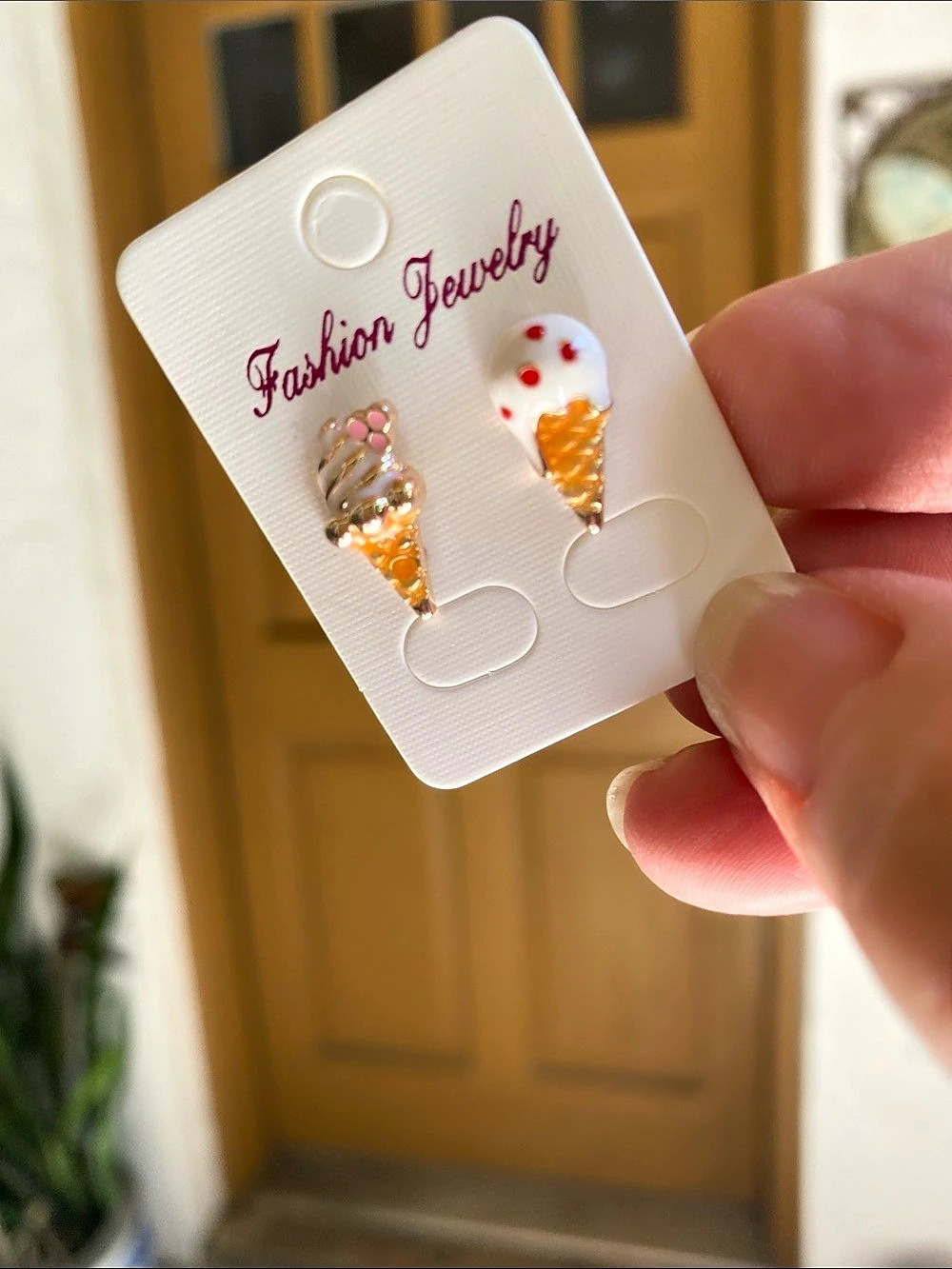 Ice Cream Cone Stud Earrings